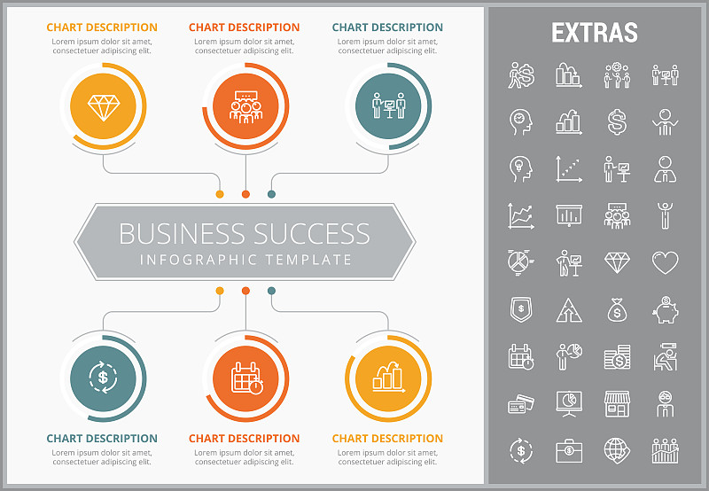 商业成功信息图表模板和元素