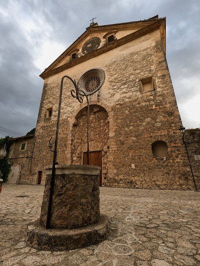 Valldemossa Charterhouse. Facade of the historic p