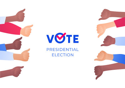 Democratic vote and election day concept. Vetcor f