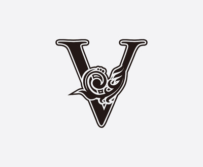 花字母V设计。