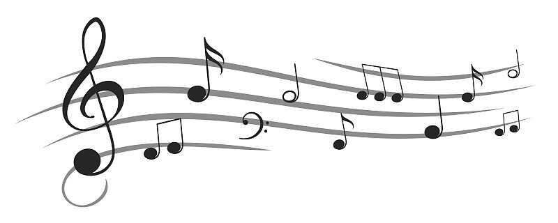 音符波孤立，群音符抽象背景-股票向量