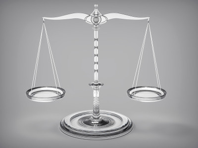 重量秤。3D平衡概念。