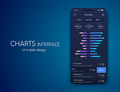 Fitness app. Ui ux design. UI design concept with 