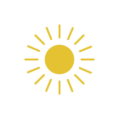 Flat sun icon.