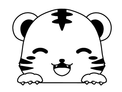 可爱老虎脸插图
