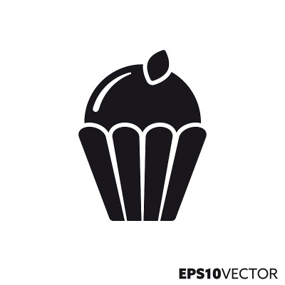 Cupcake vector glyph icon