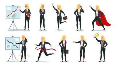 Business woman character. Office professional work