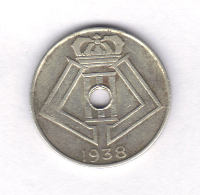 金币:1938年比利时5生币正面观景KM#110.1 (67109)
