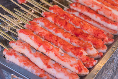 帝王蟹肉Chacoal日式烧烤街头小吃
