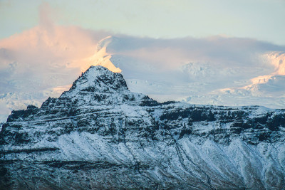 冰岛Fjallsárlón湖雪山的