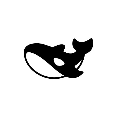 black killer whale vector icon illustration