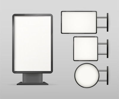 灯箱，任何用途的伟大设计。办公室内部。室内模型。矢量插图。
