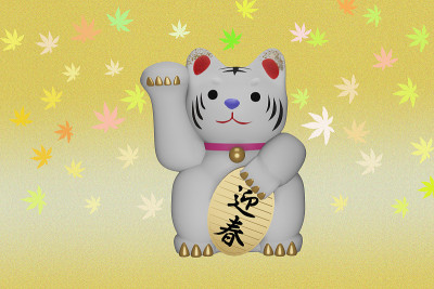 一只老虎冒充一只被邀请的猫。3 d渲染插图。