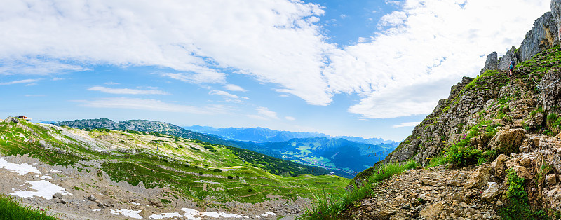 奥地利Hoher Ifen山的上坡路