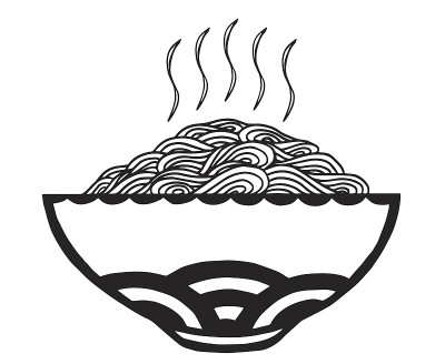 手绘面条碗插图