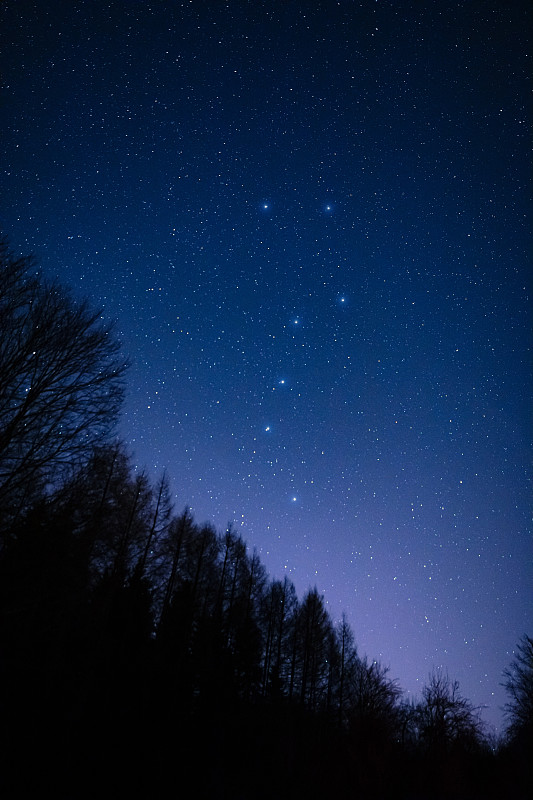 银河系的星星和星空从一个遥远的郊区黑暗的位置长时间曝光拍摄。