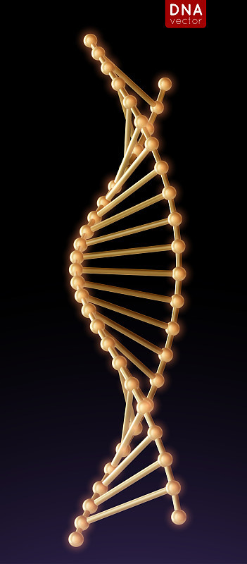 现实的金属载体DNA结构分子螺旋，螺旋上的蓝色背景。医学化学生物学遗传生物技术冠状病毒