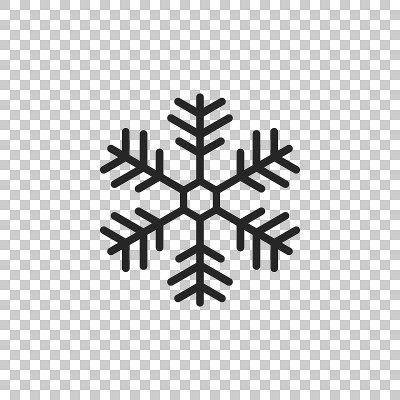 雪花图标孤立在透明的背景。平面设计。矢量图