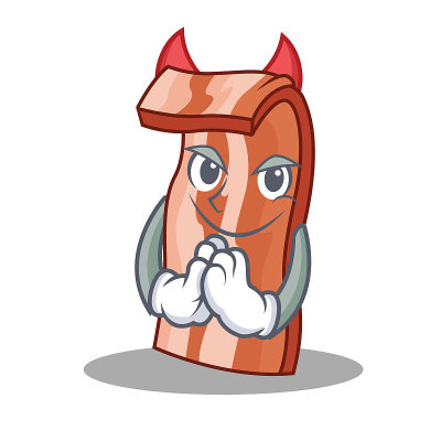 魔鬼培根吉祥物卡通风格