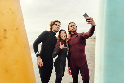 Surfers at the beach