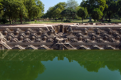 Stepwell在艾哈迈达巴德的太阳神庙