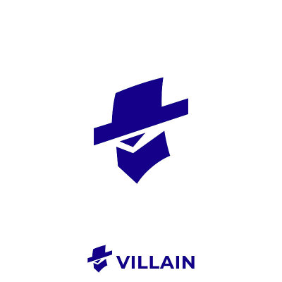 simple clean villain logo design