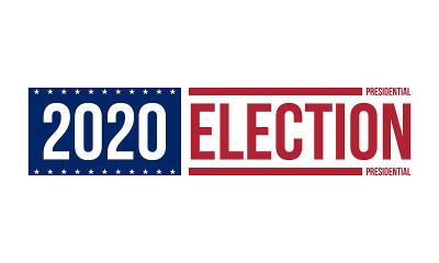 2020年总统选举标志用红蓝两色，矢量插图