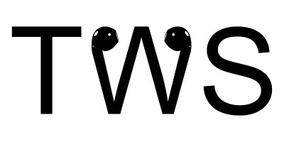 TWS word文本真无线立体声蓝牙无线耳机，矢量真TWS无线立体声耳机播放高质量的立体声音乐