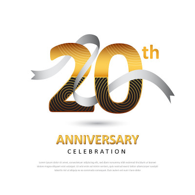 20年创意周年庆典模板设计丝带