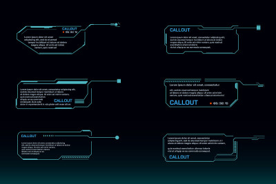 HUD UI Callout技术未来数字旗帜框架向量