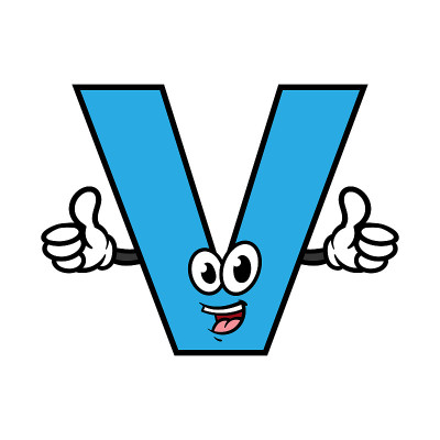 卡通字母V人物