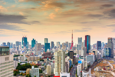 东京，日本城市天际线
