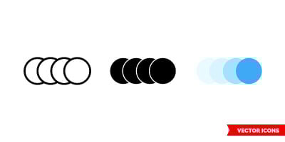 Animation icon of 3 types color, black and white, 