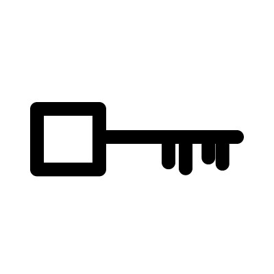 关键的矢量图标。宅键剪影黑色轮廓符号。孤立的矢量图。时尚的轮廓风格设计
