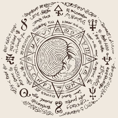 月亮在八角星上的插图