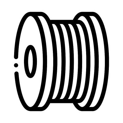 筒管纤维黑色图标矢量插图