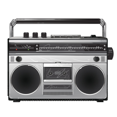Radio Silver复古收音箱，复古磁带录音机。