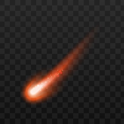 陨星或彗星的模板，现实的矢量插图孤立。
