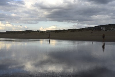 渔村的冬季海景