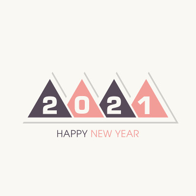 2021年新年快乐文本设计向量。