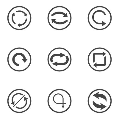 Repeat icons set. set of 9 refresh filled icons su
