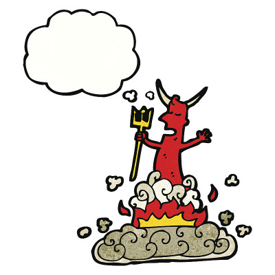 卡通魔鬼出现,