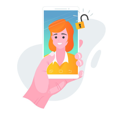Face recognition concept.