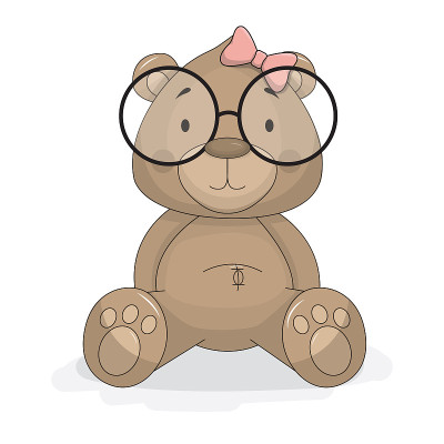 Cute baby teddy bear vector illustration