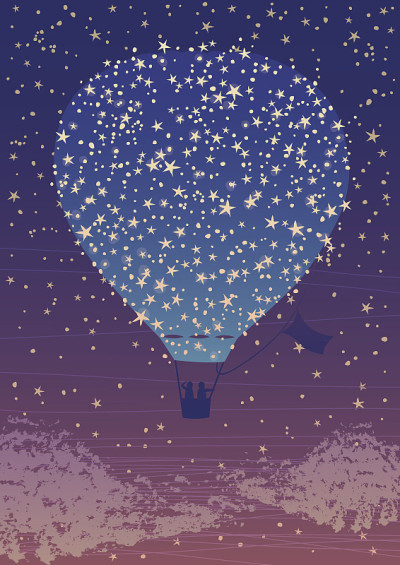 夜空中的气球
