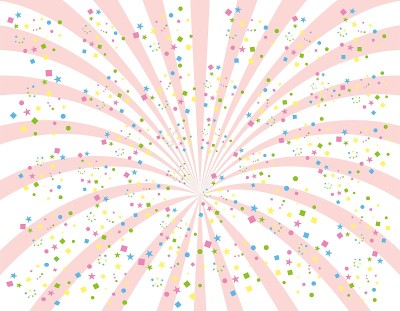 粉色浓缩线条背景与五彩纸屑/插图材料(矢量插图)