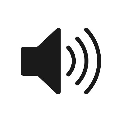 扬声器音频图标。音量控制声音开关静音符号。平面应用程序界面声音符号按钮。矢量插图形象。孤立在白色背景