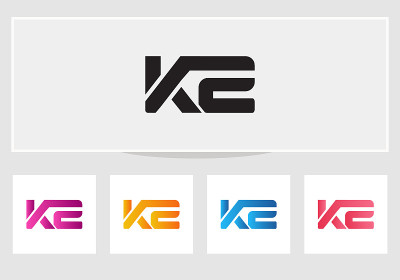 现代KZ标志字母设计模板。KZ现代标志。KZ标志设计矢量