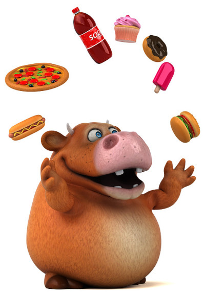 有趣的牛- 3D插图