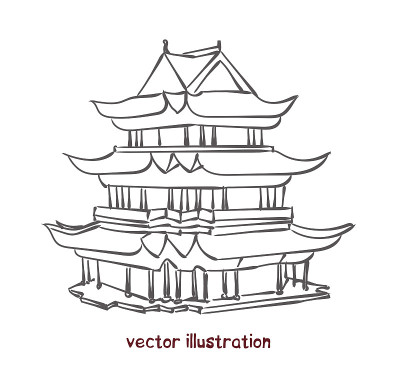 中国宝塔矢量图